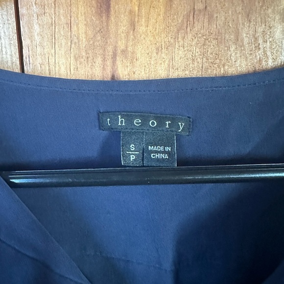 Theory Deep Blue Blouse with Zipper Details - Picture 2 of 2